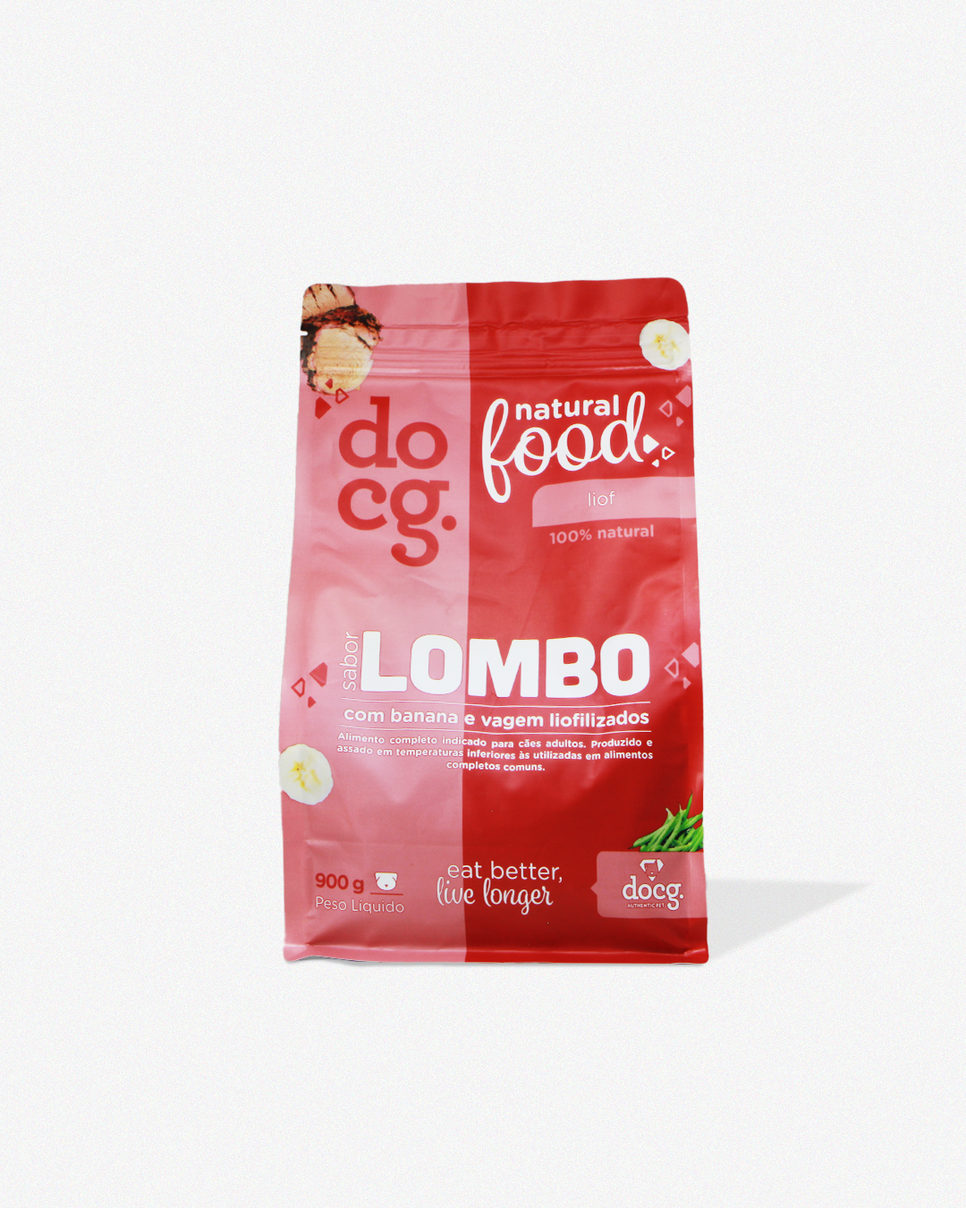 Pacote de alimentação natural liof sabor lombo.